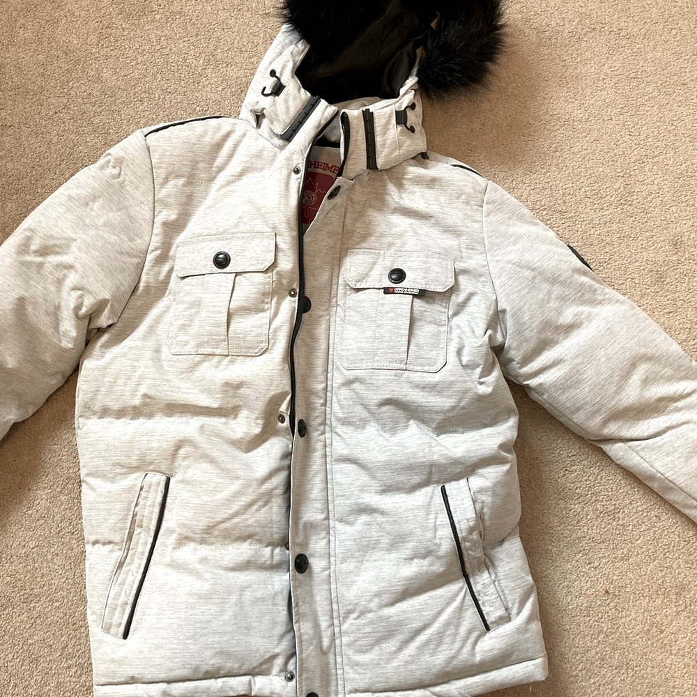 Light grey Oppenheimer winter coat